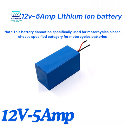 12V-5Amp LIthium ion battery-18 months warranty